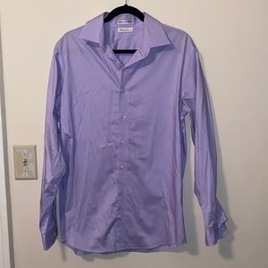 Mens Light Purple Kenneth Cole Slim Fit Dress Shirt size 16 1/2